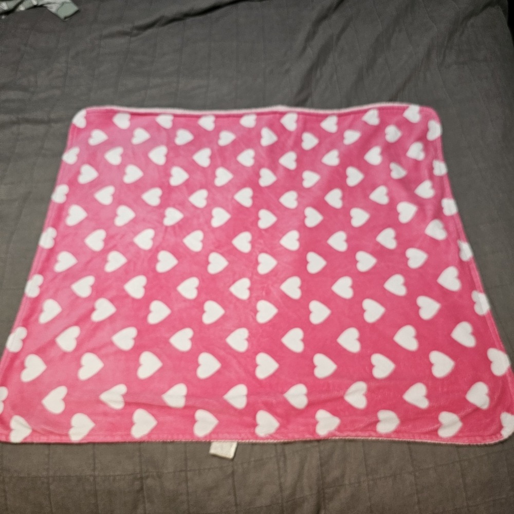 Garanimals Pink with White Hearts Baby Blanket Baby Blankey Lovey